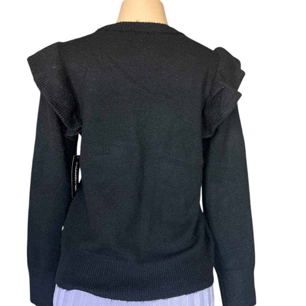 NWT- Karl Lagerfeld Paris
C'EST LA VIE RUFFLE SLEEVE SWEATER - Picture 6 of 9